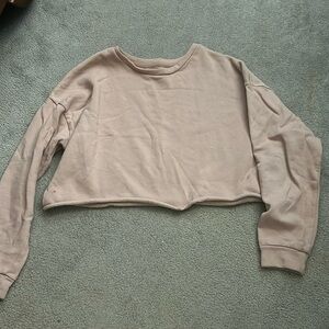 Nude Pink Cropped Sweatshirt